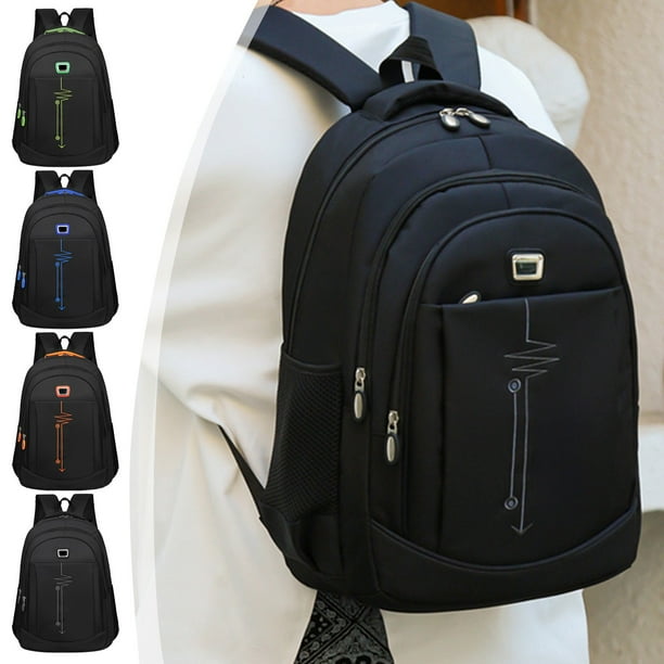 Mochila Bandolera de Gran Capacidad para Hombre | Mochila de Viaje para Portátil para Estudiantes de Secundaria | Material Plástico | Color Negro | 46 X 32 X 19 Cm | Peso: 400 G