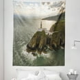 thumbnail image 1 of Ireland Tapestry, Baily Lighthouse Country Shore Island Winter Season Natural Landscape Artwork, Fabric Wall Hanging Decor for Bedroom Living Room Dorm, 5 Sizes, Multicolor, by Ambesonne, 1 of 1