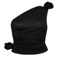 thumbnail image 1 of Women One Shoulder Backless Crop Top Sleeveless Strappy Open Back Cami Tank Tops, 1 of 6