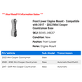 thumbnail image 2 of Front Lower Engine Mount - Compatible with 2017 - 2023 Mini Cooper Countryman Base 2018 2019 2020 2021 2022, 2 of 2