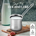 thumbnail image 5 of Alpine Cuisine Stainless Steel Coffee Warmer, 31oz with Ergonomic Hanging Handle - Turkish and Greek Coffee Maker, Butter Warmer, and Milk Pot for Home & Cafe Heating and Melting, 5 of 7
