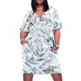 thumbnail image 1 of Vestido de fiesta con bolsillos sueltos y estampado de hojas de eucalipto estilo bohemio 2025 para mujer, vestido largo para mujer, 1 of 6