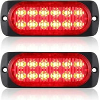 Hekwup Pack Of 2 Aluminum Housing Red LED Trailer Stop Brake Turn Tail Lights, DOT Compliant Waterproof Surface Mount Lighting For Truck Tractor RV