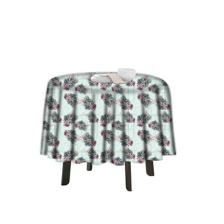 

eloria Floral Printed Round Table Cloth Resistant Washable Decorative Table Cover for Dining Table