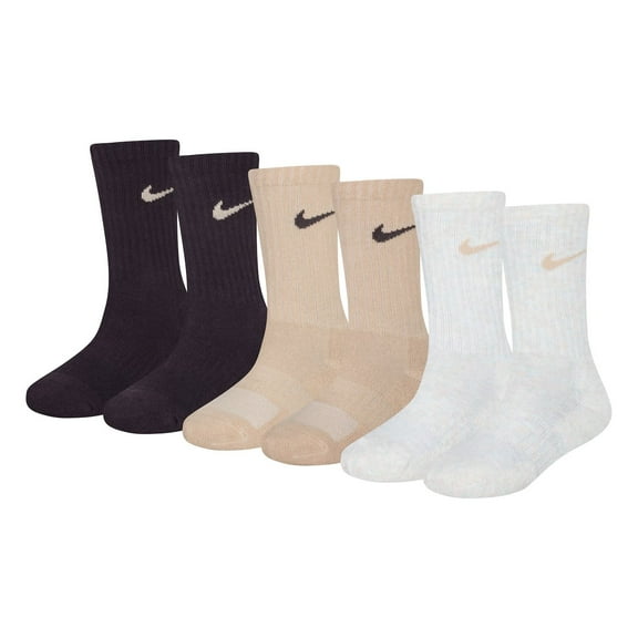 Nike Child Everyday Breathable Training Socks, Brown (6 Pack)