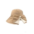 thumbnail image 3 of Women Foldable Bowknot Wide Brim Sun Hat, 360° UV Protection Breathable Cap, Lightweight Travel Beach Summer Headwear (Khaki), 3 of 7