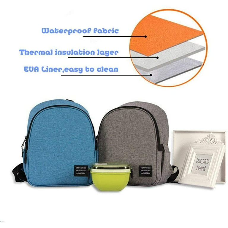 Insulated Lunch Box Lunch Bag Backpack for Adults Men Women, Thermal Bento  Bag, Water-Resistant Leakproof Cooler Bag for Work/School/Picnic（Blue） 
