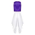 thumbnail image 3 of vastwit Mens Adult Arabian Prince Outfit Street Rat Suit Sleeveless Satiny Vest with Harem Pants Set Purple White 3XL, 3 of 6