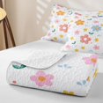thumbnail image 4 of Erosebridal Cute Flower Twin Quilt Set, Kawaii Blossom Twin Coverlet Set, Pink Reversible, Pastel Multicolor, 2 Pieces (1 Bedspread and 1 Pillowcase), 4 of 7