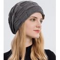thumbnail image 5 of Gorro de Punto de Lana de Colores Mezclados de Cachemira de Otoño e Invierno BRILLAR 2 Piezas Azul Marino, 5 of 5