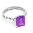 thumbnail image 3 of 2.50 Ct Emerald Cut Amethyst Gemstone Beautiful Engagement Ring for Ladies Solid 18K White Gold Size 8 by Diamond-Capitals, 3 of 8