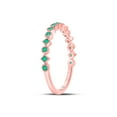 thumbnail image 3 of 10kt Rose Gold Womens Round Emerald Square Dot Stackable Band Ring 1/5 Cttw, 3 of 4
