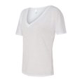 thumbnail image 3 of Bella+Canvas Women's Slouchy V-Neck T-Shirt, Short Sleeve, Polyester-Viscose, White, S, 3 of 4