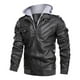 thumbnail image 1 of Chaqueta de cuero Chaqueta con capucha delgada para hombre Chaqueta de cuero grueso de felpa Pompotops oipoqjl9091, 1 of 6