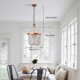 thumbnail image 5 of FETCOI Farmhouse Wood Beaded Chandelier Moder Light Boho Pendant Ceiling Lamp Fixture (4-light), 5 of 12