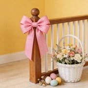 FXMLRLK 1 Roll Wired Edge Ribbons, 5 Yards 2.48 inch Easter Pastel Color Gift Wrapping Ribbon for Easter DIY Crafts Bow Wreath Spring Party Decorations(Style-1:Pink)