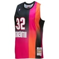 thumbnail image 2 of Men's Mitchell & Ness Shaquille O'Neal Pink/Black Miami Heat 2005/06 Hardwood Classics Fadeaway Swingman Player Jersey, 2 of 5