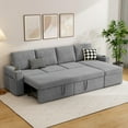 thumbnail image 3 of Akaber Sofa Bed 103" L-Shaped Sectional Sleeper Sofa with Storage Chaise, Pull Out Couch - Cup Holders, Side Pockets for Living Room, 3 of 8