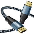 thumbnail image 6 of DisplayPort Cable 6FT Aiminu Audio Video DP to DP Cable 1.2 (4K@60Hz,1080P@240Hz,4K@144Hz,21.6Gbps)Nylon Braided Cable Compatible for Gaming Monitor,Graphics Card,TV,PC,Laptop,Computer, 6 of 8