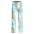thumbnail image 6 of KHONTS Easter Egg Pajamas Pants for Women Cute Bunny Printed Elastic Waist Sleeppants Lightweight Homewear Stretchy Trousers 02-Light Blue S, 6 of 7