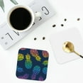 thumbnail image 5 of Disketp Abstract Bright Pineapple Fruit Retro Funny Coasters,4 Pcs Leather Coasters With Holder, Perfect Housewarming Hostess Gifts,Protect Furniture From Water Marks Scratch, 5 of 9