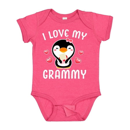 

Inktastic I Love My Grammy with Cute Penguin and Hearts Gift Baby Girl Bodysuit