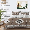 thumbnail image 4 of Brown Boho Duvet Cover Set, Farmhouse Aztec Southwest Ethnic Geometric Soft Duvet Cover Full Size Bedding Set 4 Pieces, 1 Quiltcover and 2 Pillowcases with Zipper, 1 Bed Sheet for All Seasons, 4 of 9