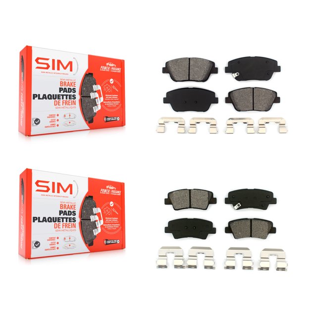 SIM Front Rear Semi-Metallic Brake Pads Kit for Car Hyundai Sonata Kia Optima KSM-100169