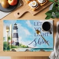 thumbnail image 2 of Lighthouse Placemats Set of 4 Blue Coastal Nautical Ocean Beach Palm Tree Place Mats Indoor Wipeable Table Mats Washable Cloth Dining Table Placemats for Kitchen Holiday Party Home Decor 13x19 Inch, 2 of 9