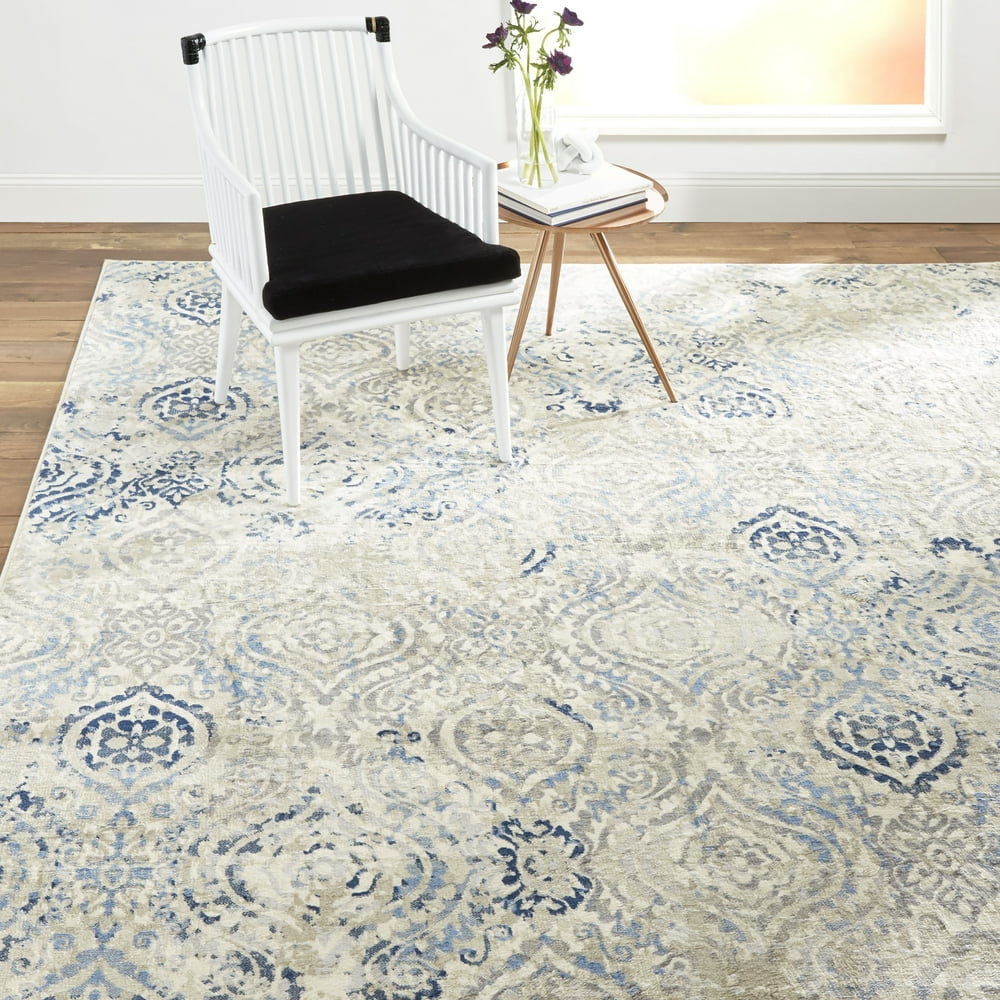 Home Dynamix Melrose Audrey Ogee Area Rug, Ivory Blue, 7'10"x10'2