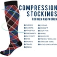 thumbnail image 4 of Coolnut Buffalo Plaid Compression Socks, 1 Pack Women Men Long Stocking (20-30mmHg) Travel Knee High Stockings for Athletic Sports,Running,Cycling,Nursing, 4 of 6