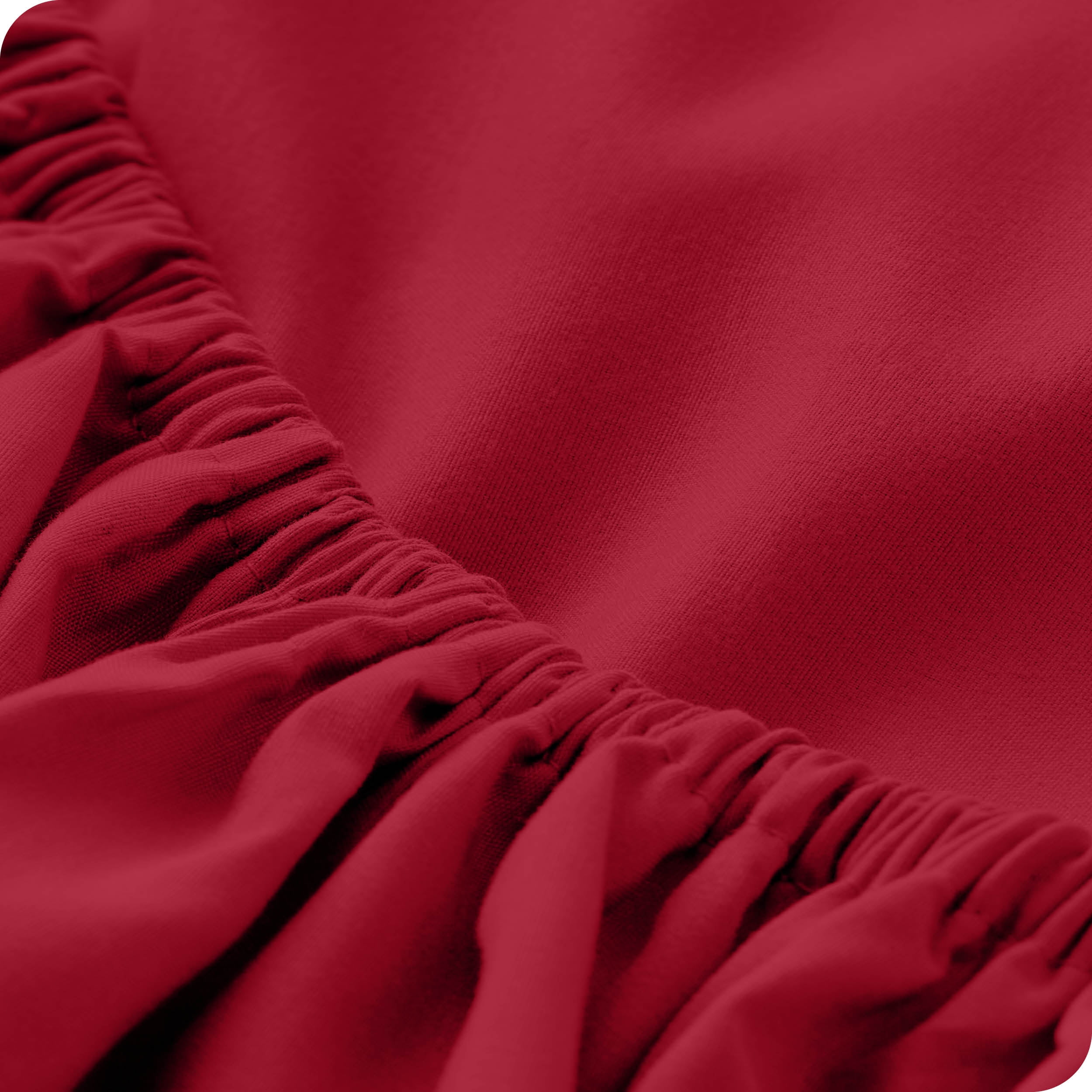 Bare Home Red Microfiber Sheet Set, Wrinkle Resistant, Deep Pocket, Twin XL