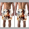 thumbnail image 3 of luoweisi Men's Beach Shorts Quick Dry Swim Trunks with Mesh Lining Horse M, 3 of 5