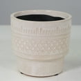 thumbnail image 1 of Jardinière Blanche à Motifs, 1 of 1
