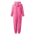 thumbnail image 5 of YunPes Girls Fleece Onesie Warm Animal Fleece Bed Jumpsuit Kids Cute Winter Plain Zip Up Long Sleeve Soft Fuzzy Bear Hooded Romper, 5 of 6