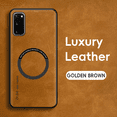 thumbnail image 5 of Allyetch Magnetic Back Case Cover for Samsung Galaxy S21 FE, Slim Fit Back Cover PU Leather TPU Bumper Anti-Scratch Compatible with Car Mount Shockproof Phone Case for Galaxy S21 FE, Brown, 5 of 10