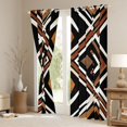 thumbnail image 3 of jejeloiu Modern Abstract Art Blackout Curtains Set of 2 (52x84 Each),Geometric Rhombus Triangle Window Curtains,Black Brown Beige Curtains and Drapes For Girls Boys,Luxury Bedroom Decor, 3 of 6