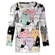 thumbnail image 4 of ICHUANYI Clearance Women's Spring Printed Mid-length 3/4 Sleeves Casual Tee Tops T-shirt(White, S) ICHUANYI WER2023080711342, 4 of 5