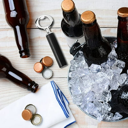

Bottle Opener Blank DIY Beer Bottle Opener Stainless Steel Flat Bottle Opener Inserts Threaded Beer Opener 4Pc Silver