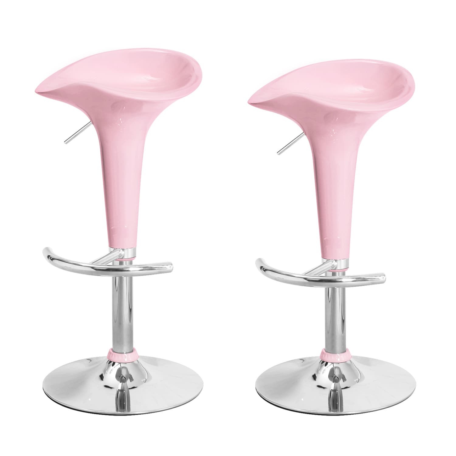 Adeco Baby Blue Backless Adjustable Barstools Set Of 2 Walmart