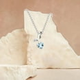 thumbnail image 3 of 2.25 Carat Heart Shaped Aquamarine Gemstone Genuine Diamond Latest Designer Necklace for her in Solid 14K White Gold With 18 inches Chain, 3 of 4