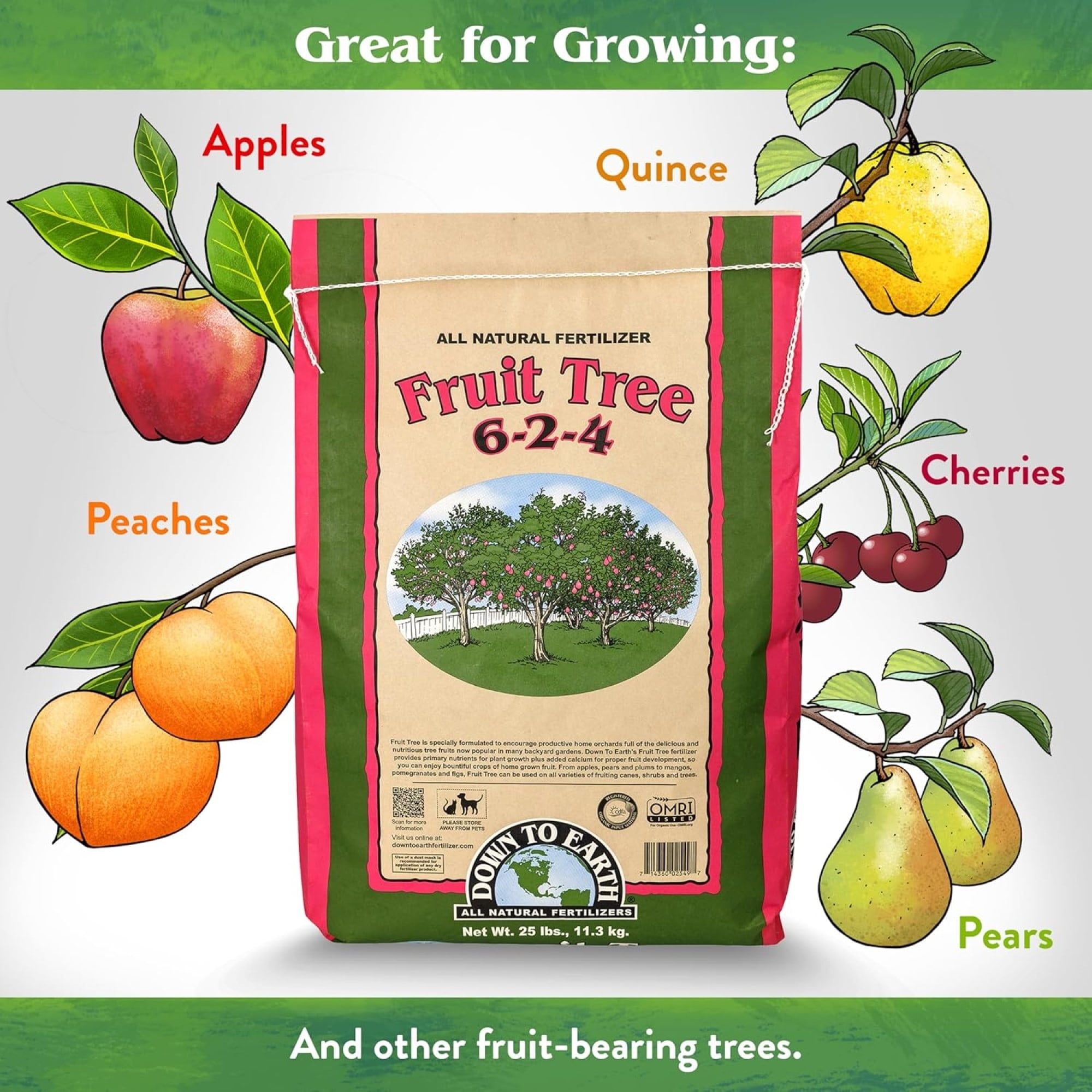 Down To Earth Fruit Tree 6-2-4 Organic Plant Food, 40 lb Bag