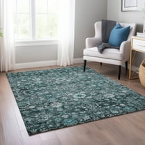 Addison Rugs Chantille Indoor/Outdoor Traditional Oriental Teal Washable Rectangle Rug, 3' x 5'