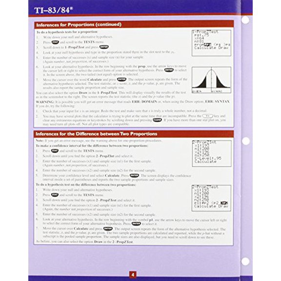 Pre-Owned Graphing Calculator Study Card for Statistics Paperback