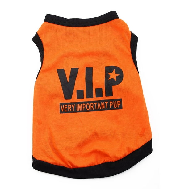 VIP Print Summer Pet Clothing Puppy Dog Cat Vest Tshirt Orange Size XS