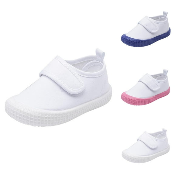Toddler Girls T-Strap Canvas Sneakers for Little Kids Classical Comfortable Canvas Flats Non- Mary Jane shoes Casual Canvas Sneaker for Girls