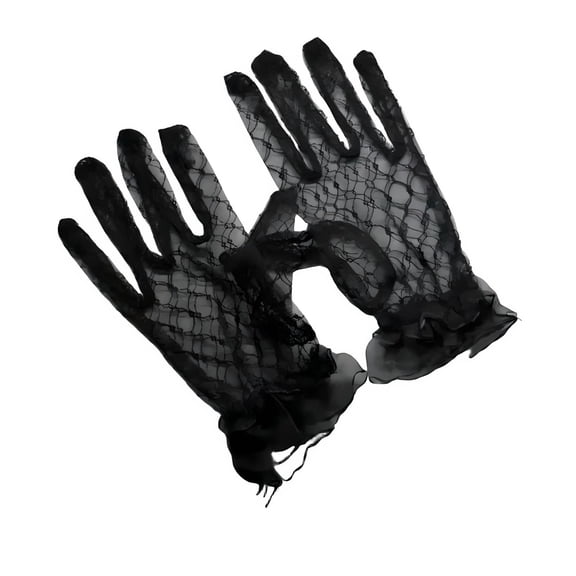 Lace Gloves, Black Lace Gloves For Women, Short Mesh Gloves, Flower Floral Gloves, Gothic Accessories, Vintage Accessories, Steampunk Accessories