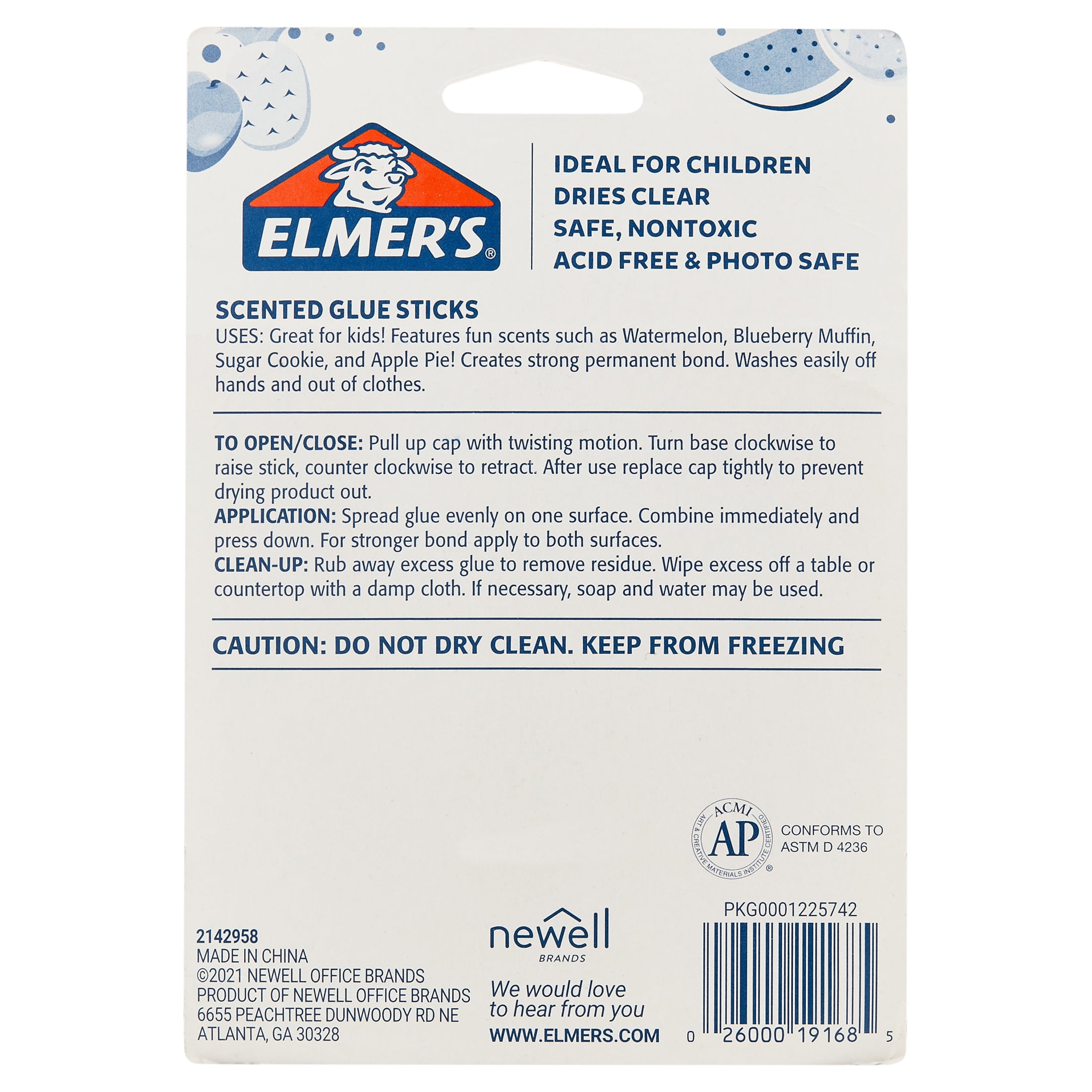 Elmer's Scented Clear Glue Sticks, Assorted Scents, Pack of 4