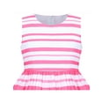 thumbnail image 4 of Girls Dress Pink Floral Leaf Striped Sleeveless Summer Sundress Cotton 11-12 Years, 4 of 7