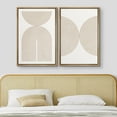 thumbnail image 3 of IDEA4WALL Framed Canvas Print Wall Art Set of 2 Pastel Tan Geometric Polygon Collage Geometric Abstract Modern Art Decor Contemporary Artwork for Bedroom, Office - 24"x36"x2 Panels Natural, 3 of 5